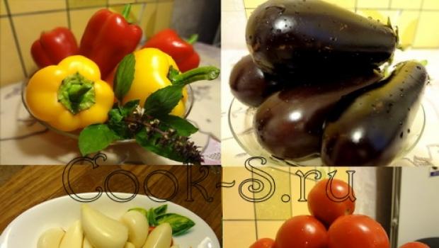 Ako pripraviť papriky plnené baklažánom na zimu pomocou receptu krok za krokom s fotografiami